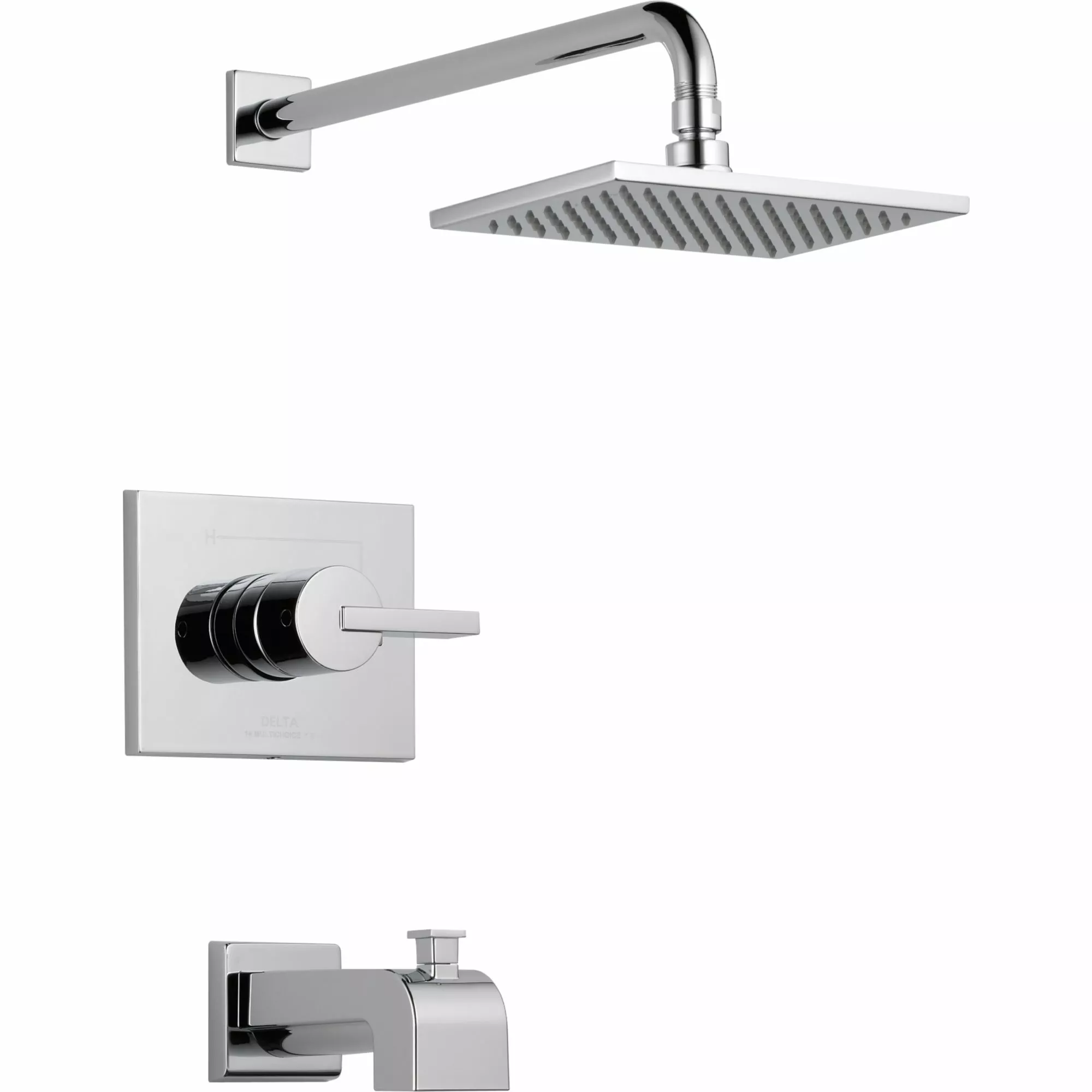 Delta Vero 14 Series Bath And Shower Faucet With Shower Head - H2Okinetic - Chrome