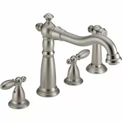 Delta Victorian 2-Handle Kitchen Faucet With Spray - Stainless Steel