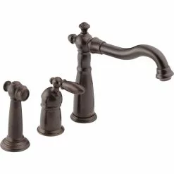 Delta Victorian Kitchen Faucet With Spray - Venetian Bronze