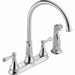 Delta Cassidy 2-Handle Kitchen Faucet With Spray - Chrome