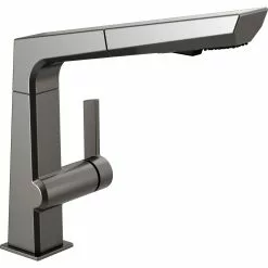 Delta Pivotal Pull-Out Kitchen Faucet - Black Stainless
