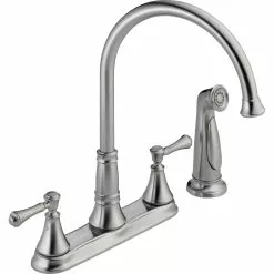 Delta Cassidy 2-Handle Kitchen Faucet With Spray - Arctic Stainless