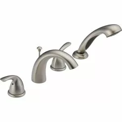 Delta Classic Deck Mount Roman Tub Faucet - 5.88-in. - Stainless Steel