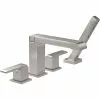 Delta Ara Deck Mount Roman Tub Faucet - 8.19-in. - Stainless Steel