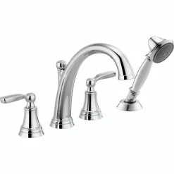 Delta Woodhurst Deck Mount Roman Tub Faucet - 8.5-in. - Chrome