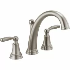 Delta Woodhurst Deck Mount Roman Tub Faucet - 11.13-in. - Stainless Steel