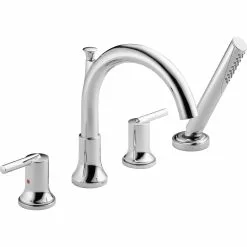 Delta Trinsic Deck Mount Roman Tub Faucet - 10-in. - Chrome