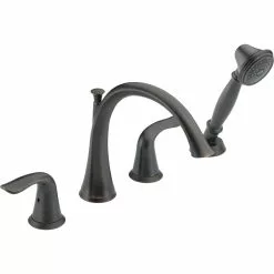 Delta Lahara Deck Mount Roman Tub Faucet - 8.5-in. - Venetian Bronze