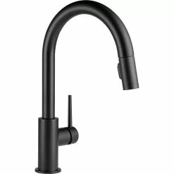 Delta Trinsic Kitchen Faucet - 15.69-in. - 1-Handle - Matte Black