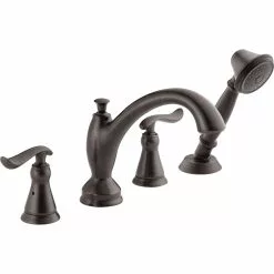 Delta Linden Deck Mount Roman Tub Faucet - 8.38-in. - Venetian Bronze