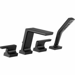 Delta Pivotal Deck Mount Roman Tub Faucet - 11.75-in. - Matte Black