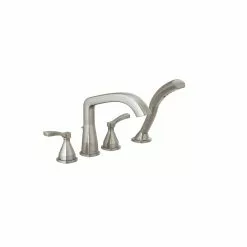 Delta Stryke Deck Mount Roman Tub Faucet - 9.72-in. - Stainless Steel