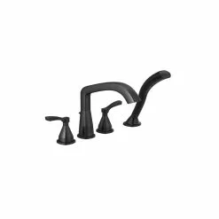 Delta Stryke Deck Mount Roman Tub Faucet - 9.72-in. - Matte Black