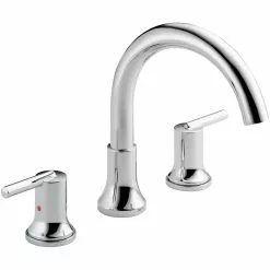 Delta Trinsic Deck Mount Roman Tub Faucet - 10-in. - Chrome