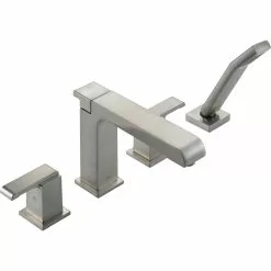 Delta Arzo Deck Mount Roman Tub Faucet - 10-in. - Stainless Steel