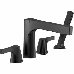 Delta Zura Deck Mount Roman Tub Faucet - 9.81-in. - Matte Black