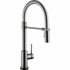 Delta Trinsic Kitchen Faucet - 19.5-in. - 1-Handle - Black Stainless