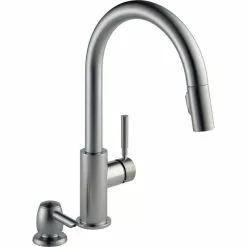 DELTA Trask Single Handle Kitchen Faucet (Stainless Steel)