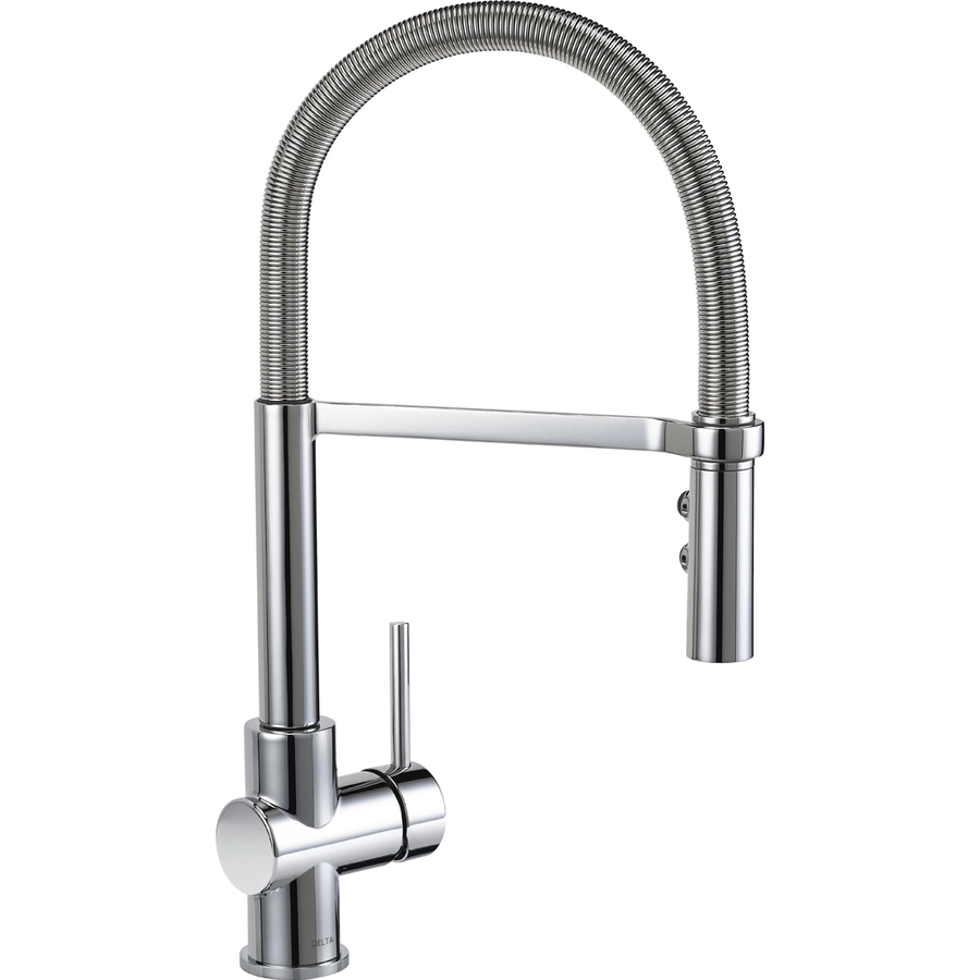DELTA Struct Gourmet Single Handle Pull-Down Kitchen Faucet With Spring Spout In Chrome